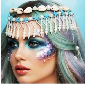 Seashell Wedding‎ Tiara And Crowns Silver Starfish Tiara Mermaid Hair Accesories